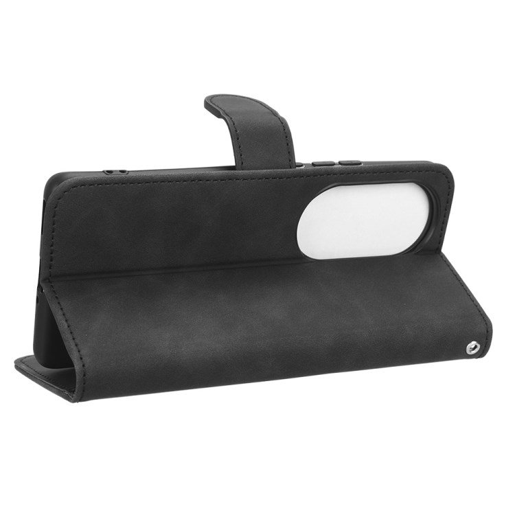 For Oppo Reno10 Pro 5G Magnetic Clasp Phone Case Skin Touch Leather Wallet Stand Cover