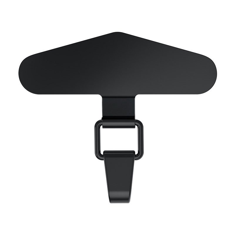 Custom Logo Universal Stainless Steel Slip D-ring Mobile Phone Strap Lanyard Patch In Rope Shape Metal Clip Phone Tether Tab