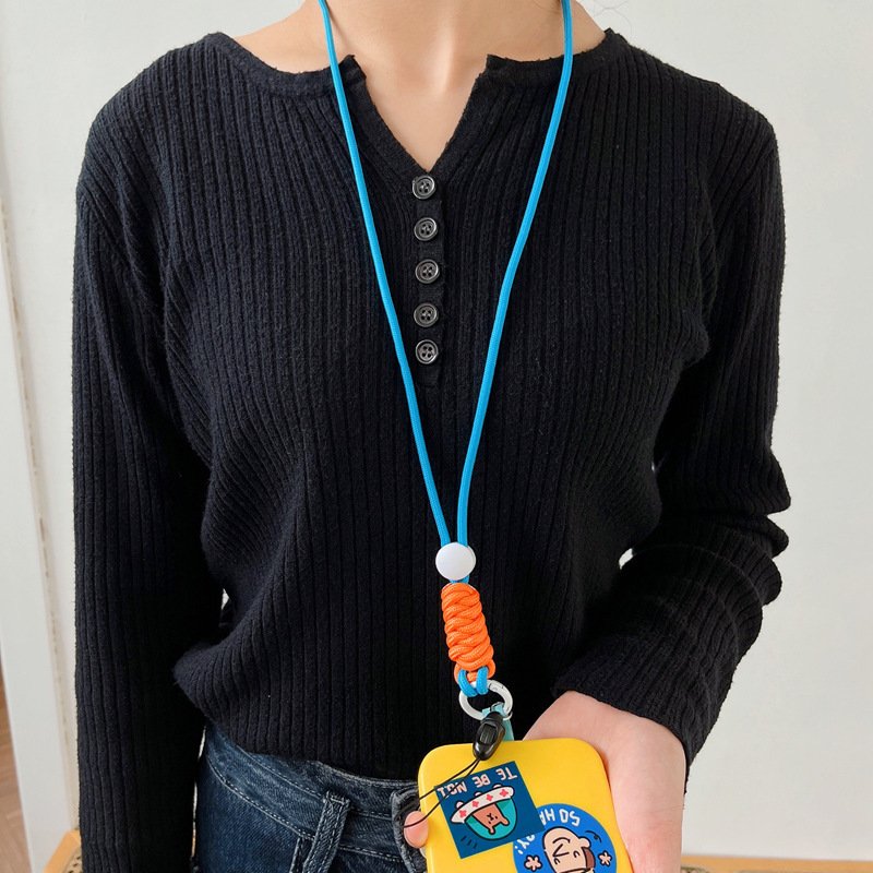 Color Detachable Phone Necklace Lanyard For Mobile Phone Strap With Patch Hanging Adjustable Phone Cord Rope Strap