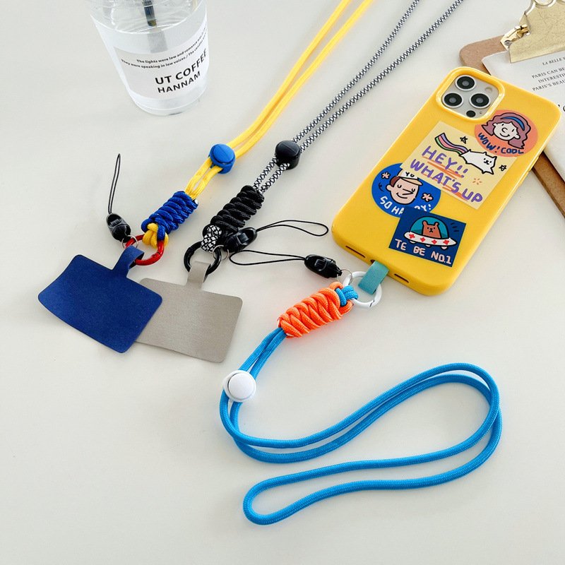 Color Detachable Phone Necklace Lanyard For Mobile Phone Strap With Patch Hanging Adjustable Phone Cord Rope Strap