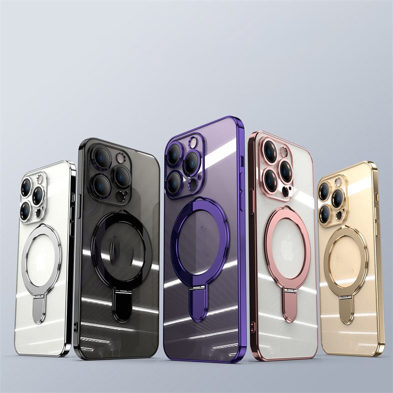 Magnetic Ring Stand Phone Case for iPhone 16 Pro Max 15 14 13 12 Phone Case with Flip Bracket Magnetic Cell Phone Stand Holder