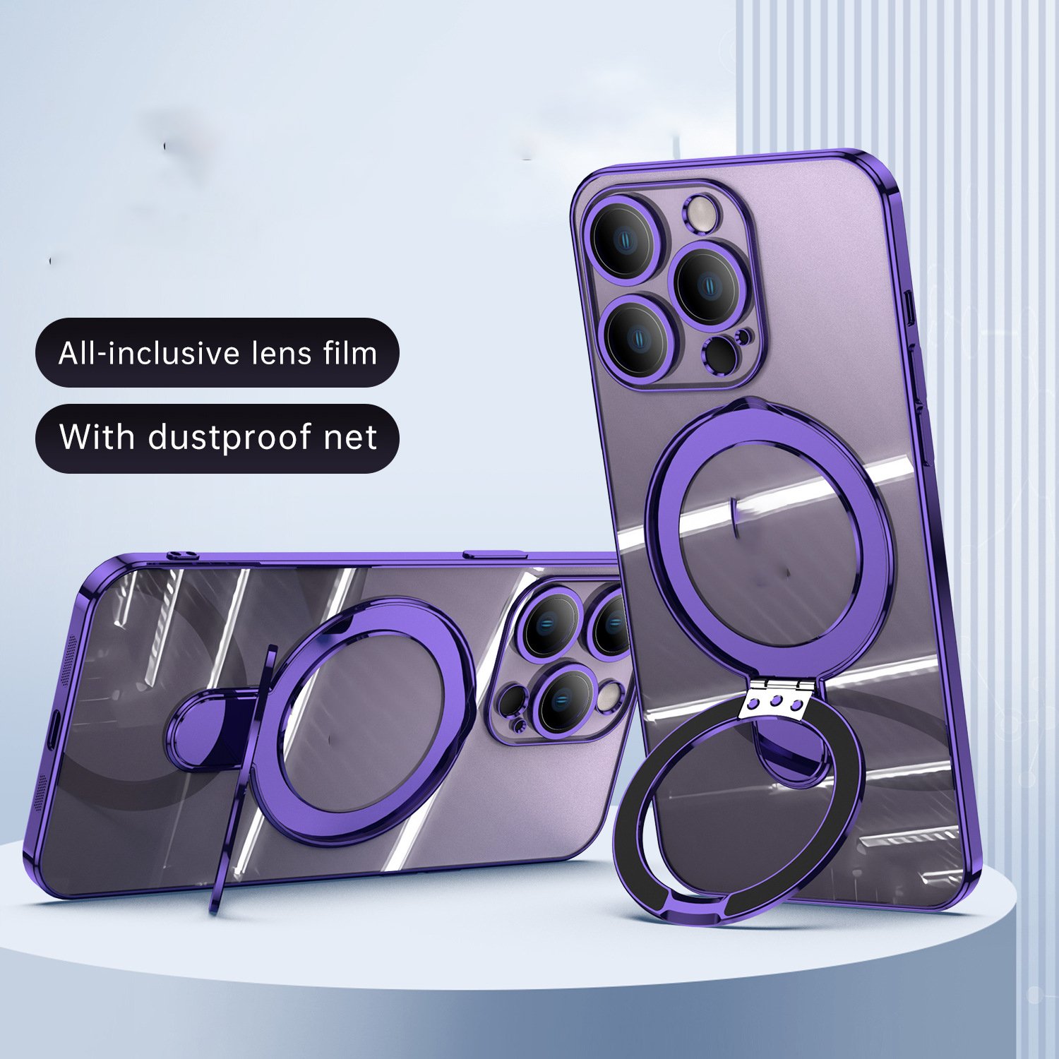 Magnetic Ring Stand Phone Case for iPhone 16 Pro Max 15 14 13 12 Phone Case with Flip Bracket Magnetic Cell Phone Stand Holder
