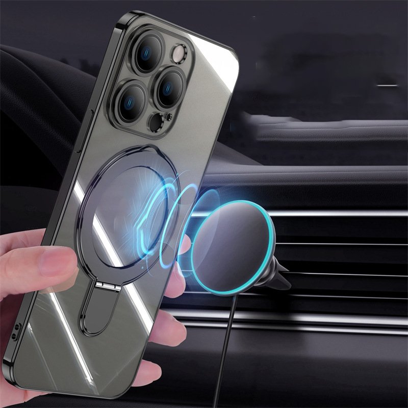 Magnetic Ring Stand Phone Case for iPhone 16 Pro Max 15 14 13 12 Phone Case with Flip Bracket Magnetic Cell Phone Stand Holder