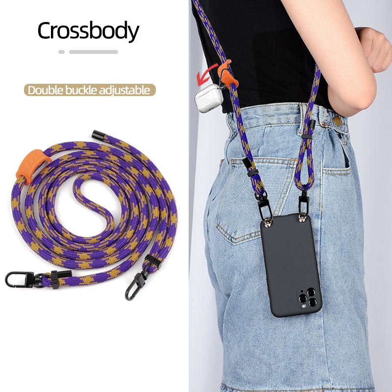 Universal Carabiner Keychain Lanyard Mobile Phone Neck Wrist Wear Strap Keychain Rope With Phone Tether Patch