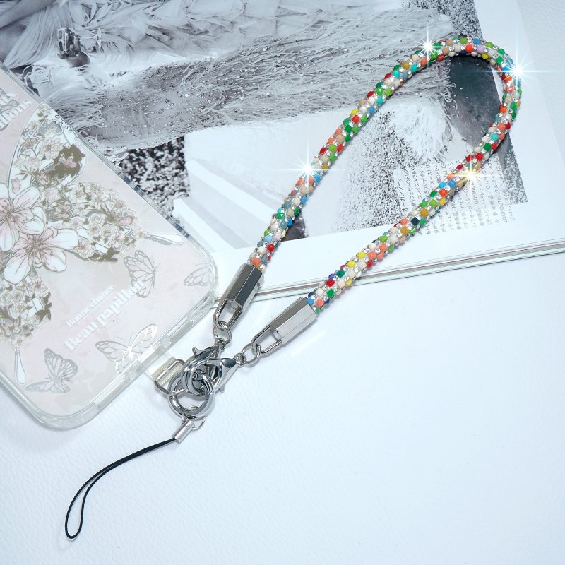 Diamond Bracelet Mobile Phone Chain Colored Glitter Rhinestone Pendant Wrist Chain Phone Lanyard Jewelry