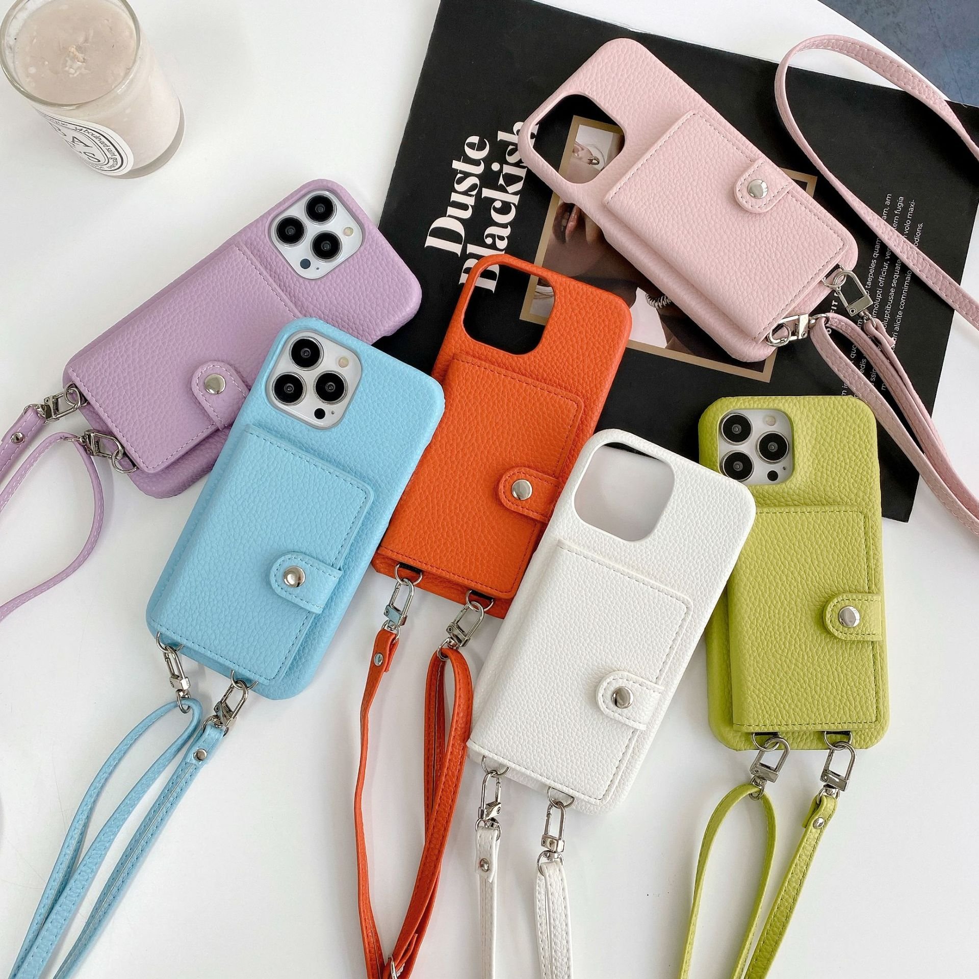 Small Crossbody Cell Phone Cover and Purse for Women for iPhone 14 13 15 16 Pro Max Pebble Leather Phone Purse Cross Body Strap