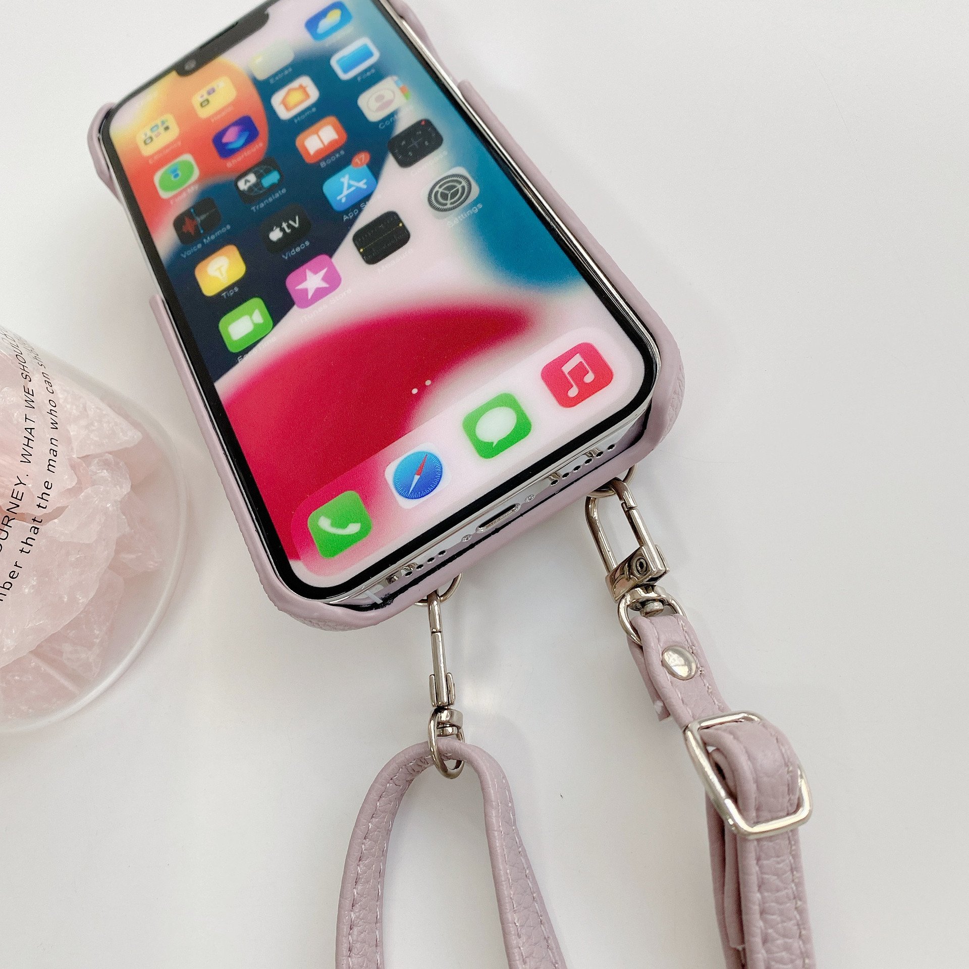 Small Crossbody Cell Phone Cover and Purse for Women for iPhone 14 13 15 16 Pro Max Pebble Leather Phone Purse Cross Body Strap
