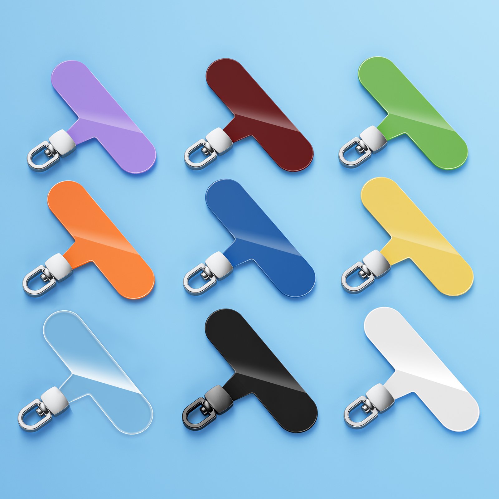 Mobile Phone Lanyard Patch Strap Clip Rotatable Charm Tether Tab Transparent TPU Cell Smartphone Accessories Chain Case