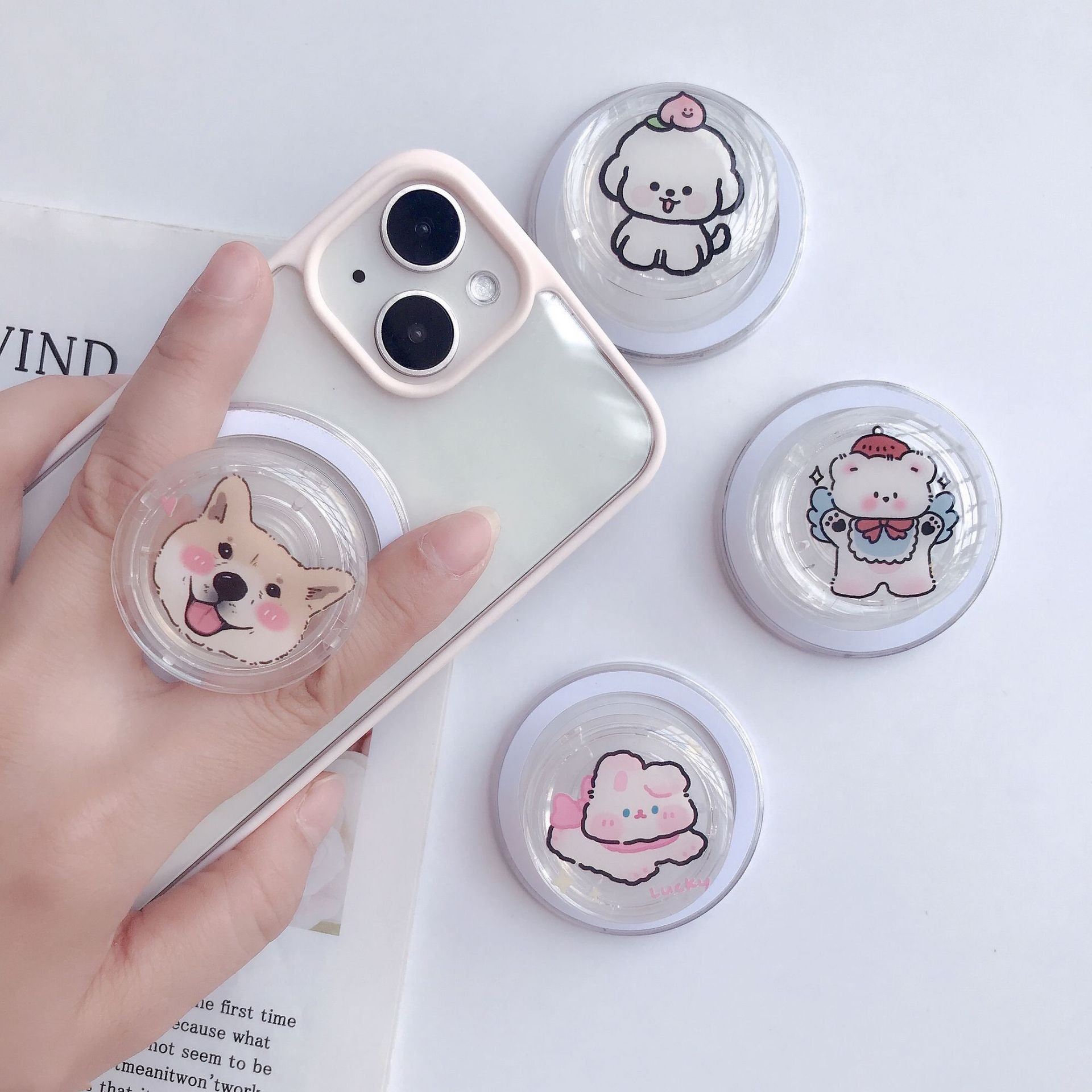 N52 Cartoon Customized Logo Removable Magnetic Removable Phone Grip Socket for Magnetic Wireless Charger Mobile Holder Griptok