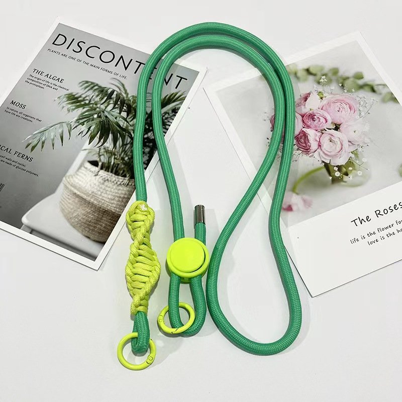 Double ended lanyard, three color single rope plastic adjustable buckle for phone strap mobile phone straps