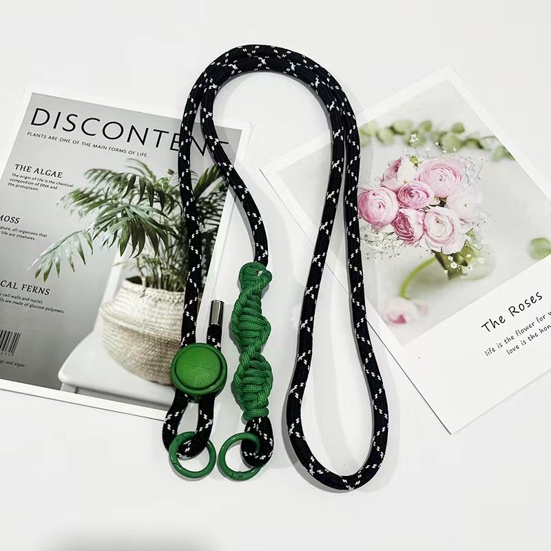 Double ended lanyard, three color single rope plastic adjustable buckle for phone strap mobile phone straps