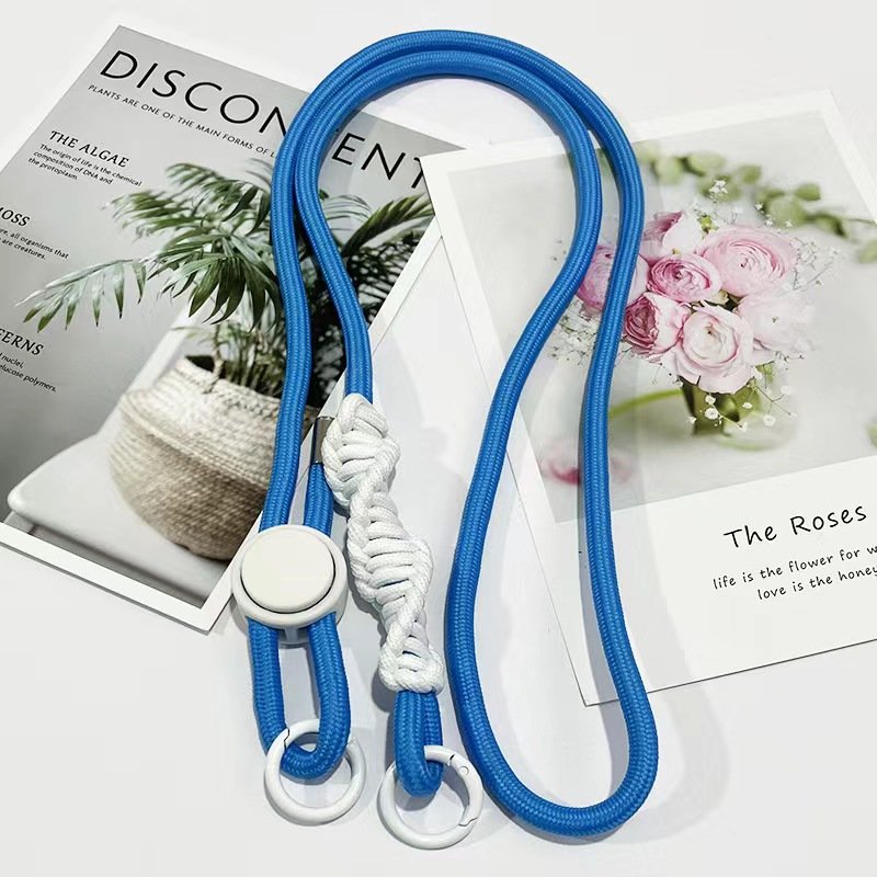 Double ended lanyard, three color single rope plastic adjustable buckle for phone strap mobile phone straps