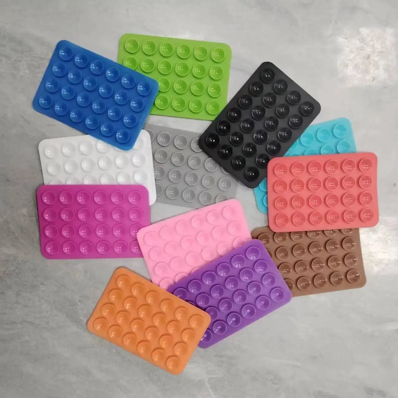 24 Cups Fixture Suction Cup Backed Adhesive Grip Silicone Mobile Phone Strap Holder phone Accessories Phone Sucker For Mirror