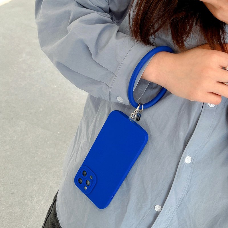 Fashion Silicone Solid Color Mobile Phone Pendant Bracelet Keychain Anti-fall Anti-lost Wrist Strap Easy to Carry ornaments
