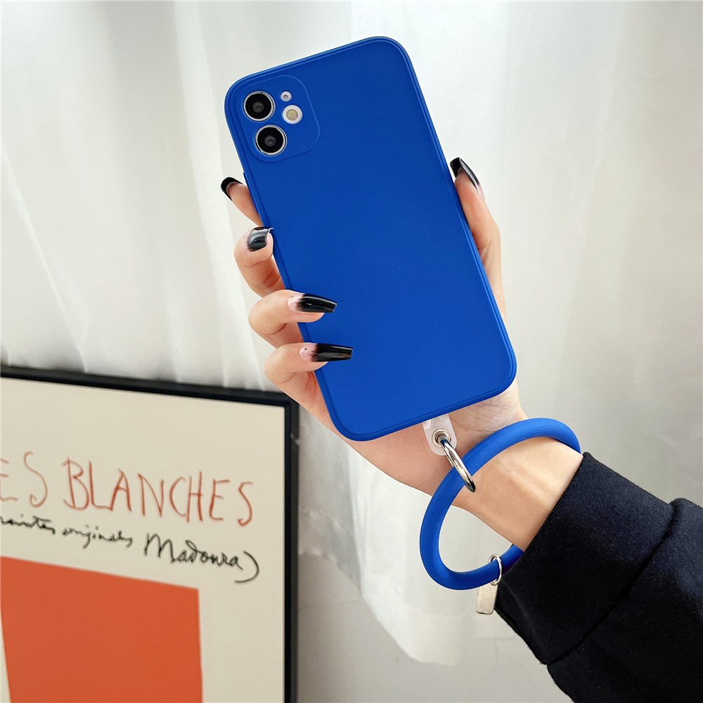 Fashion Silicone Solid Color Mobile Phone Pendant Bracelet Keychain Anti-fall Anti-lost Wrist Strap Easy to Carry ornaments