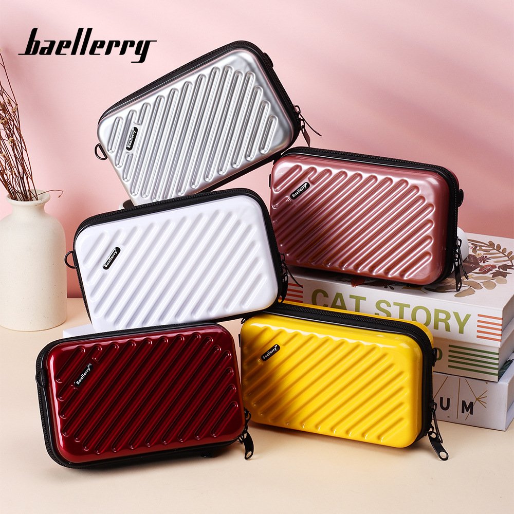 baellerry ABS 7 inch Cosmetic large capacity shoulder bag Custom Logo Mini Travel suitcases mobile phone bag with shoulder strap