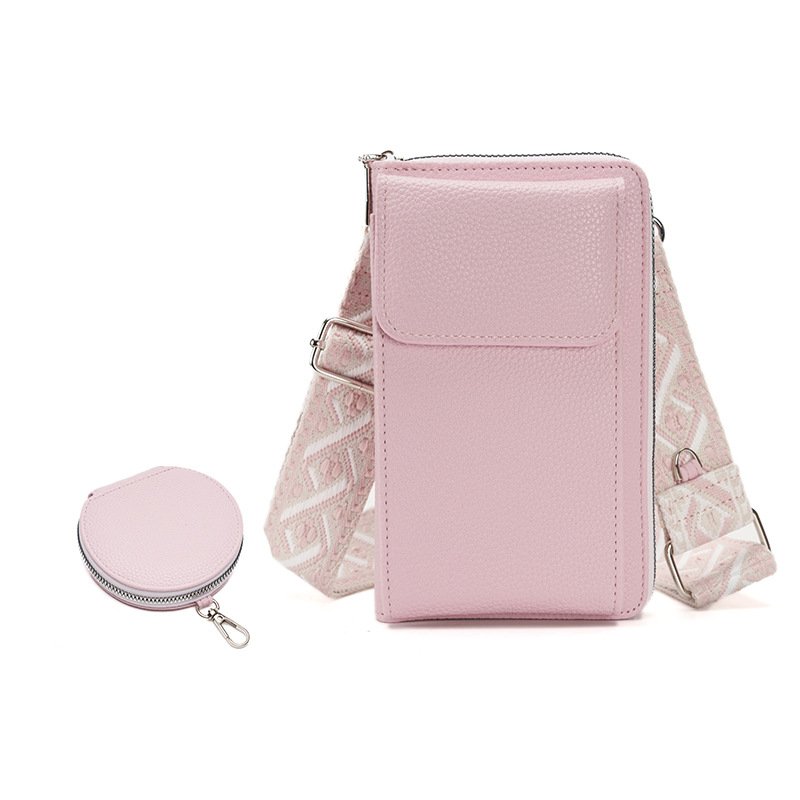 7 Colors New Ladies PU Leather Single Shoulder Knitting Mobile Phone Bags Waterproof Crossbody Cell Phone Bags