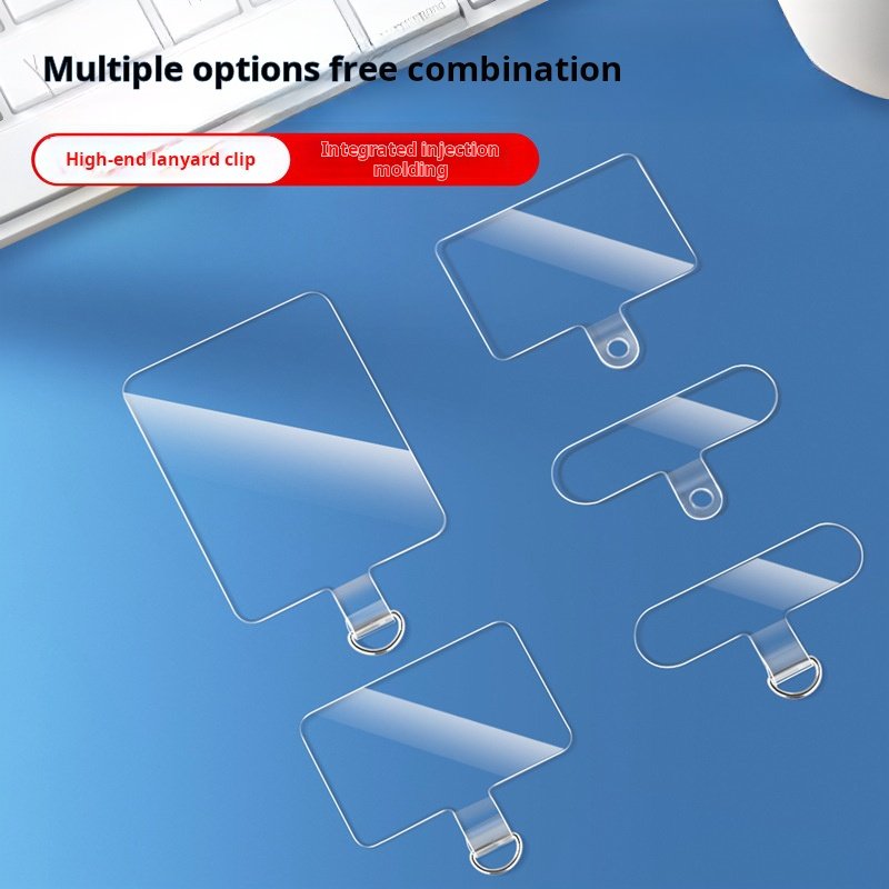 X710 Mobile Phone Lanyard Patch Durable Tpu Gasket Phone Anti-lost Clip T Shape With D Ring Transparent Ultra-thin Back