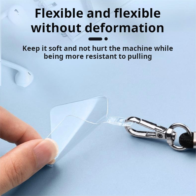 X710 Mobile Phone Lanyard Patch Durable Tpu Gasket Phone Anti-lost Clip T Shape With D Ring Transparent Ultra-thin Back