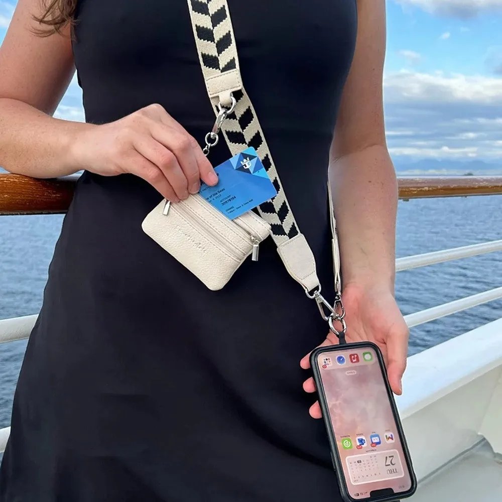 Personalized Custom Tether Patch Cell Phone Shoulder Strap Crossbody Mobile Phone Straps with Zipper Wallet Pouch