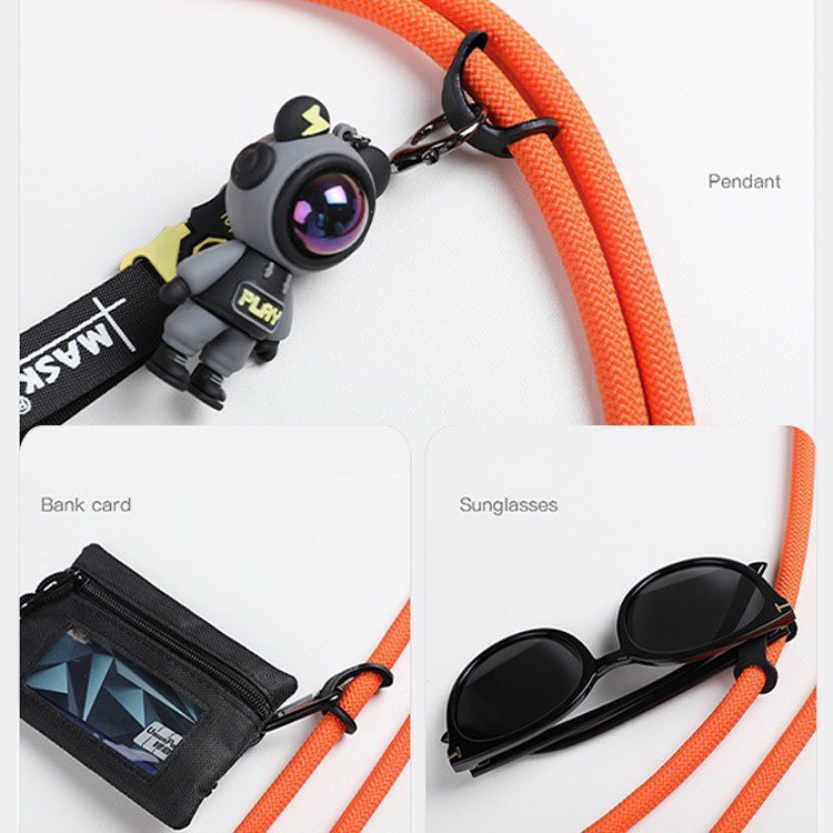 Fashion 10mm Thickness Universal Mobile Phone Lanyard Adjustable Detachable Cloth Patch Cell Phone Crossbody Necklace Strap