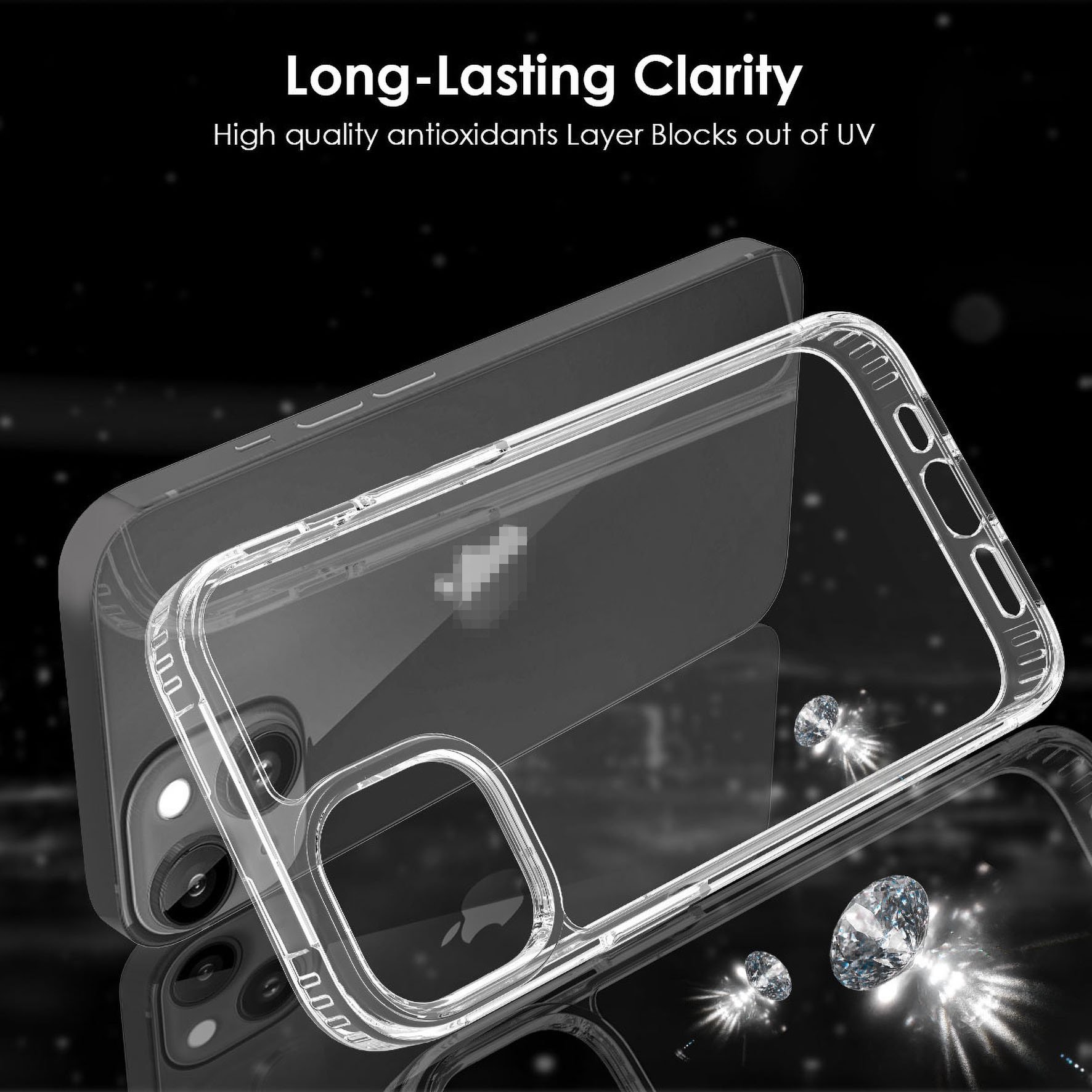 Transparent Mobile Shockproof Cell Phone Protective case for Iphone 14 15 16