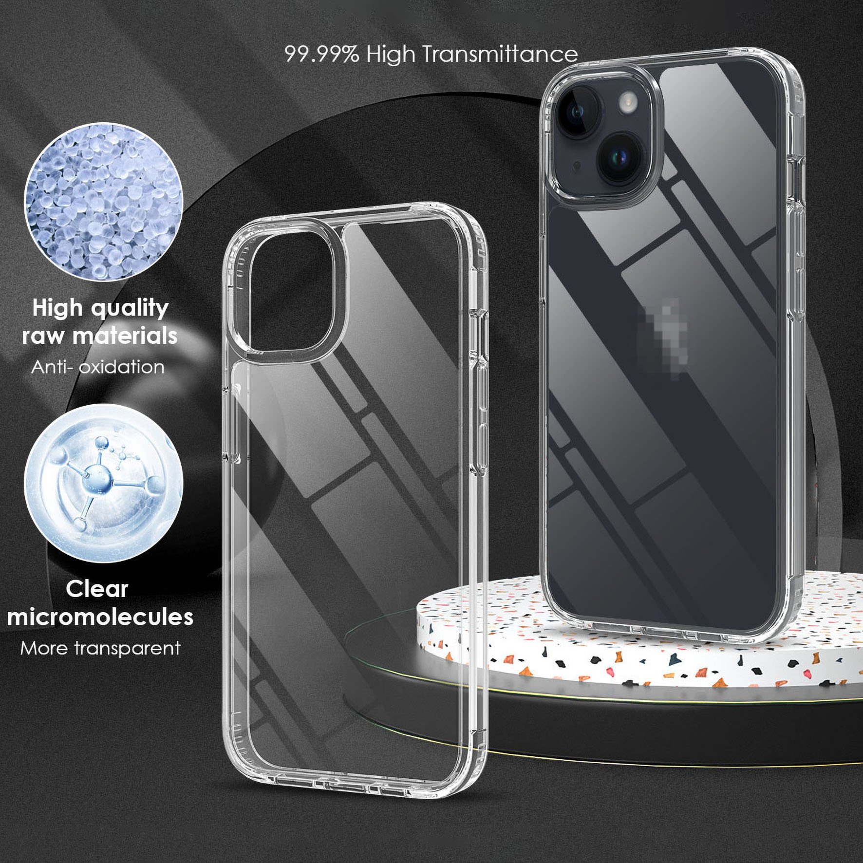 Transparent Mobile Shockproof Cell Phone Protective case for Iphone 14 15 16