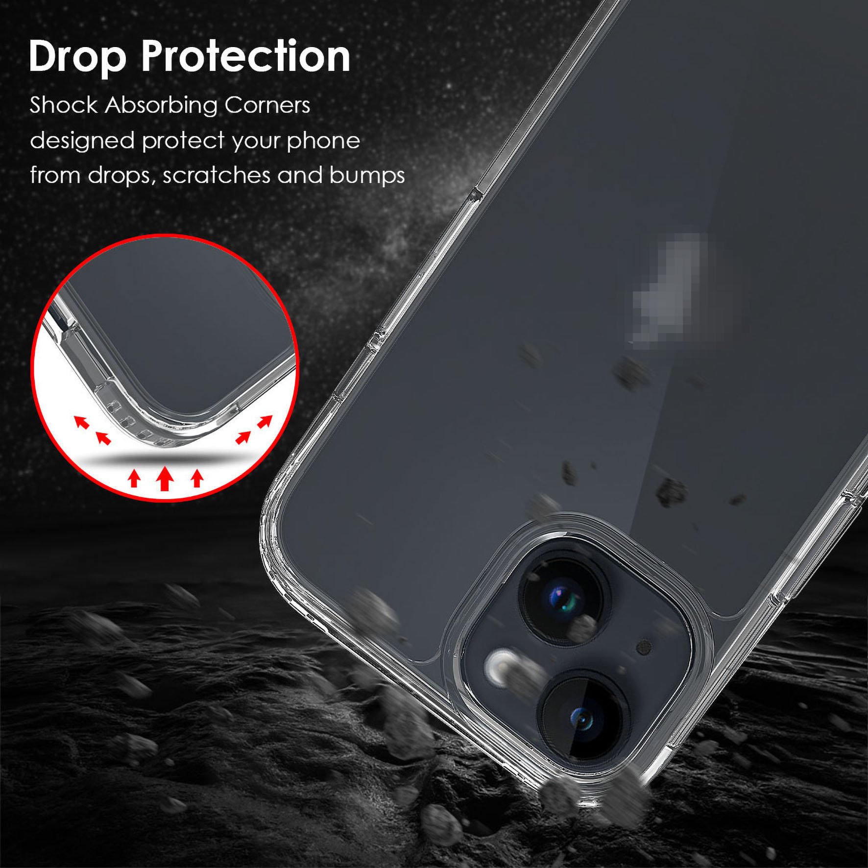Transparent Mobile Shockproof Cell Phone Protective case for Iphone 14 15 16