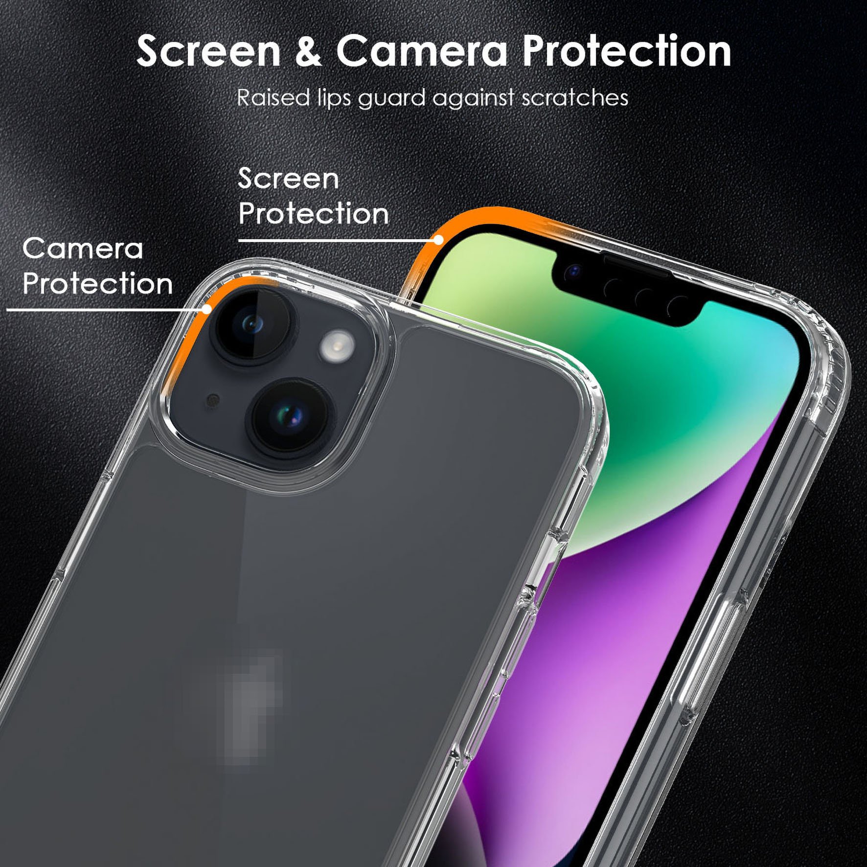 Transparent Mobile Shockproof Cell Phone Protective case for Iphone 14 15 16