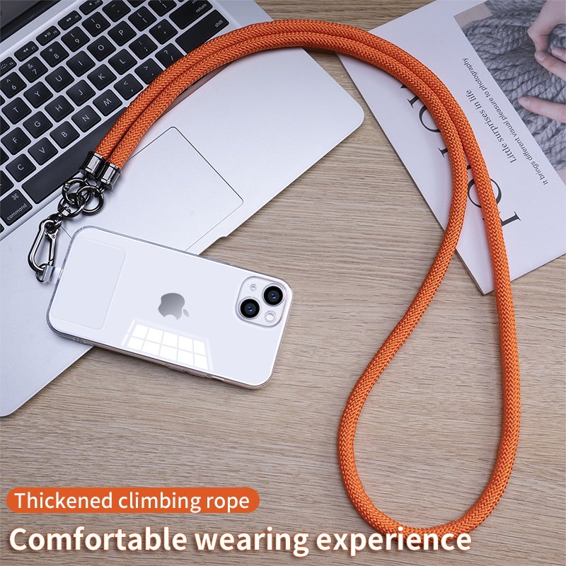 Mobile phone lanyard cross-body hanging neck strong durable nylon rope straps for cell phone braided diagonal span hanging rope