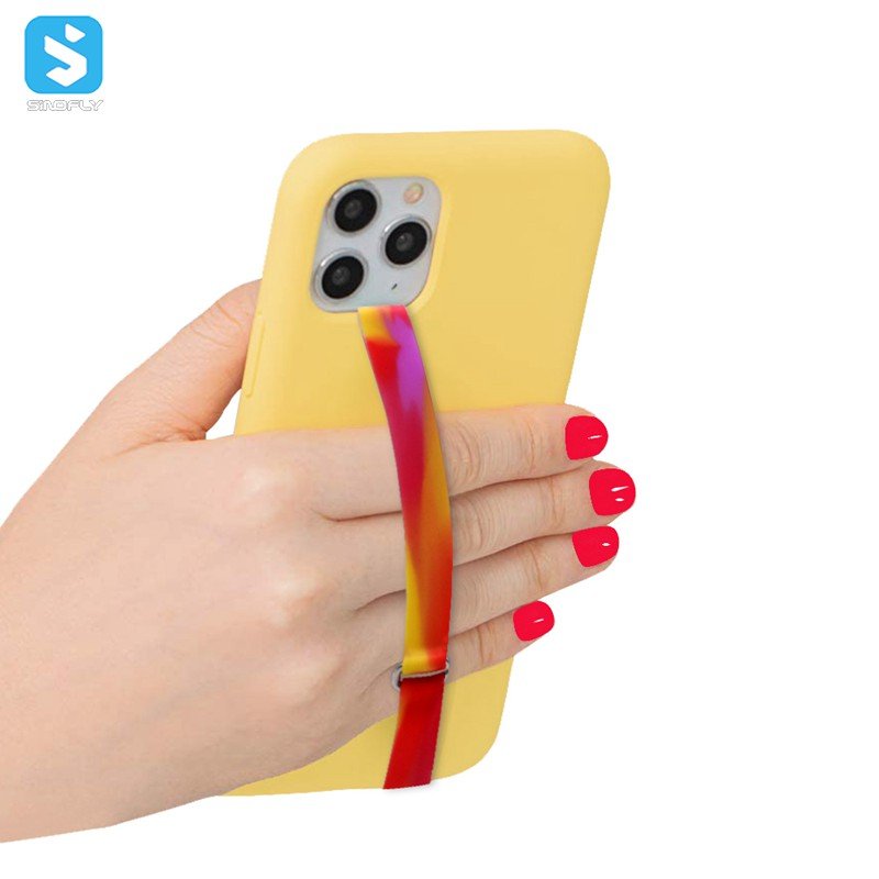 Mobile Phone Elastic Bandage Wristband Finger Holder Phone Lanyard Silicone Grip One Hand Anti Slip Phone Holder Strap