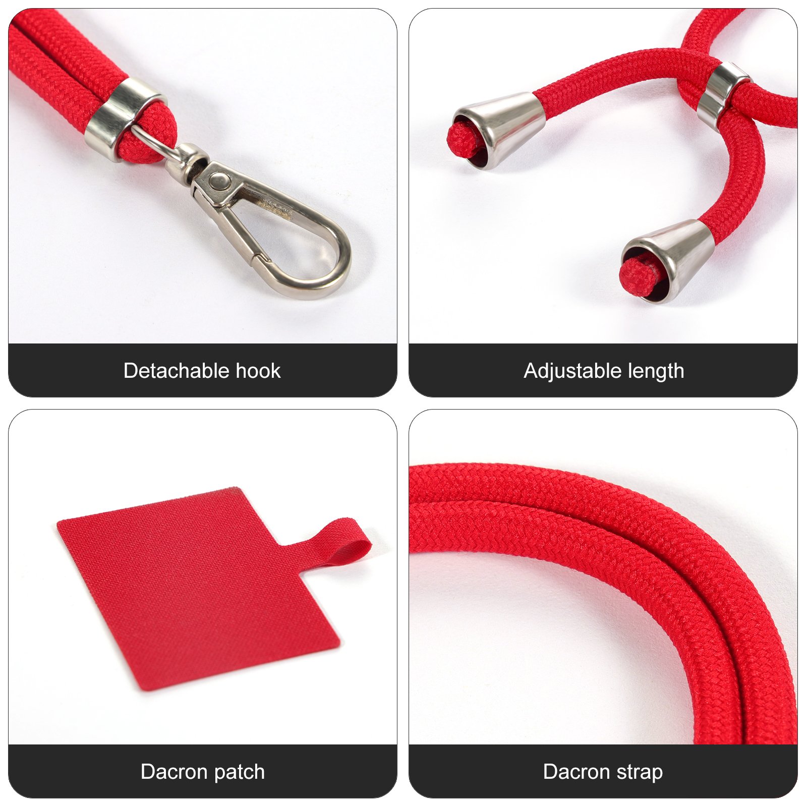 Chest universal polyester strap phone lanyard patch tether rope for mobile phone case crossbody lanyard neck strap rope beads