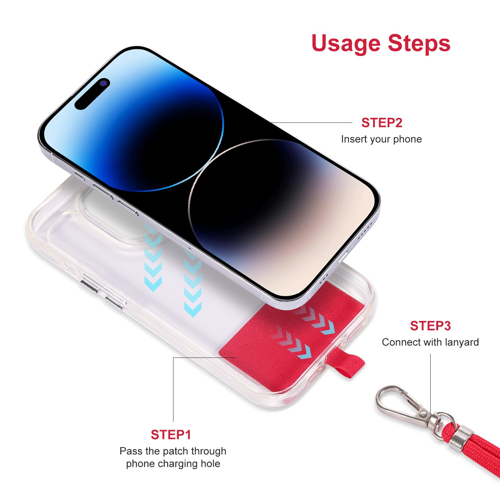 Chest universal polyester strap phone lanyard patch tether rope for mobile phone case crossbody lanyard neck strap rope beads