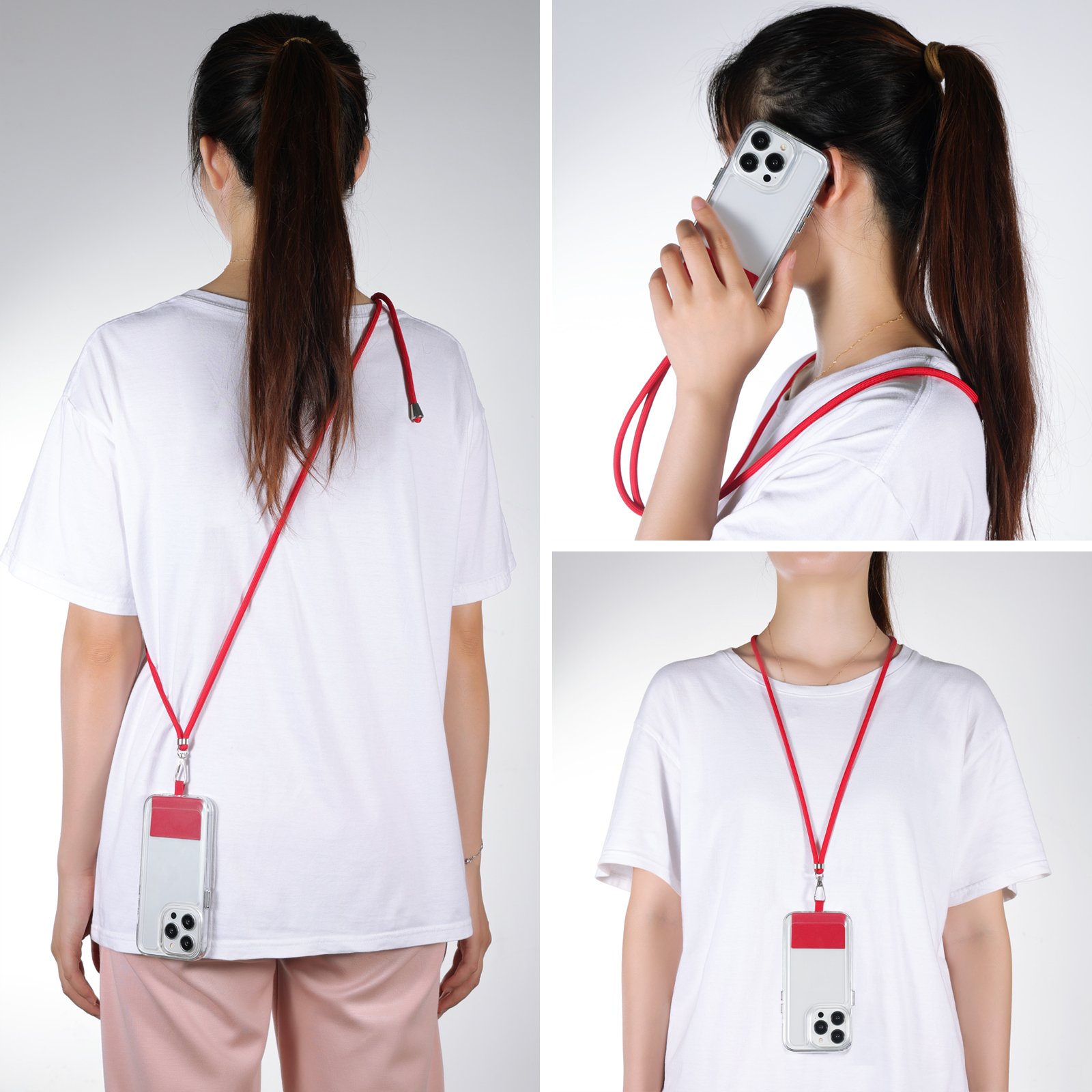 Chest universal polyester strap phone lanyard patch tether rope for mobile phone case crossbody lanyard neck strap rope beads