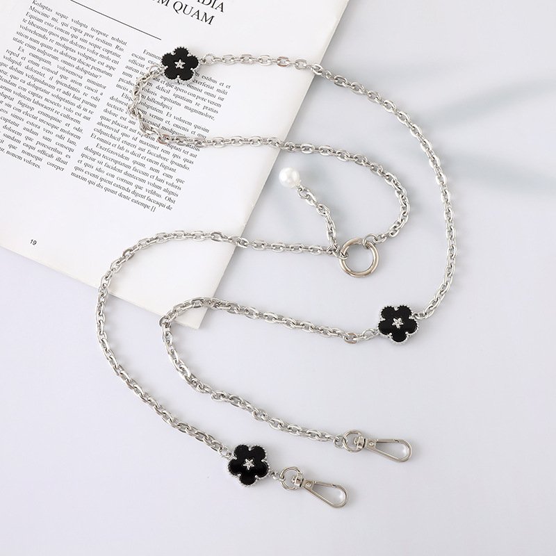 New Detachable Long Chain Pendant Oil Dripping Flower Metal Design Crossbody Chain Convenient Mobile Phone Lanyard Straps