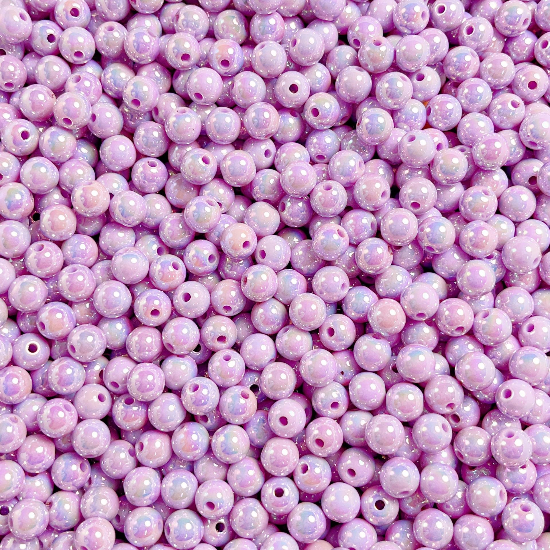 High Quality 8-12mm Luminous Cream Solid Color Round Separated Bead Diy Mobile Phone Chain Bracelet Bead Jewelry Accessories