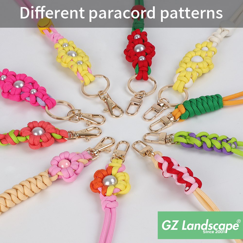 Custom handmade macrame flower paracord knot keychain universal adjustable necklace braided strap phone lanyard