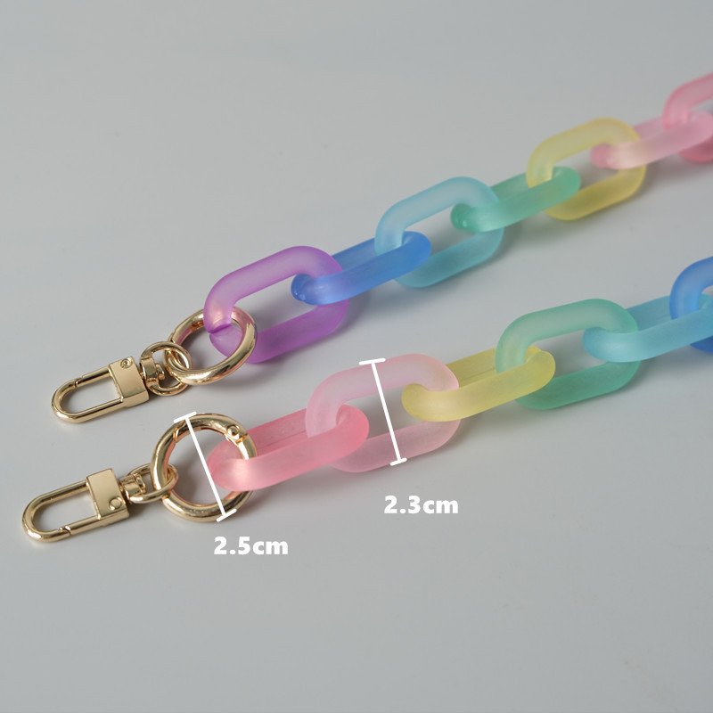 Colorful Acrylic Mobile Phone Chain Manual Detachable Phone Case Decoration Bag Chain Rainbow Acrylic Phone Strap Necklace