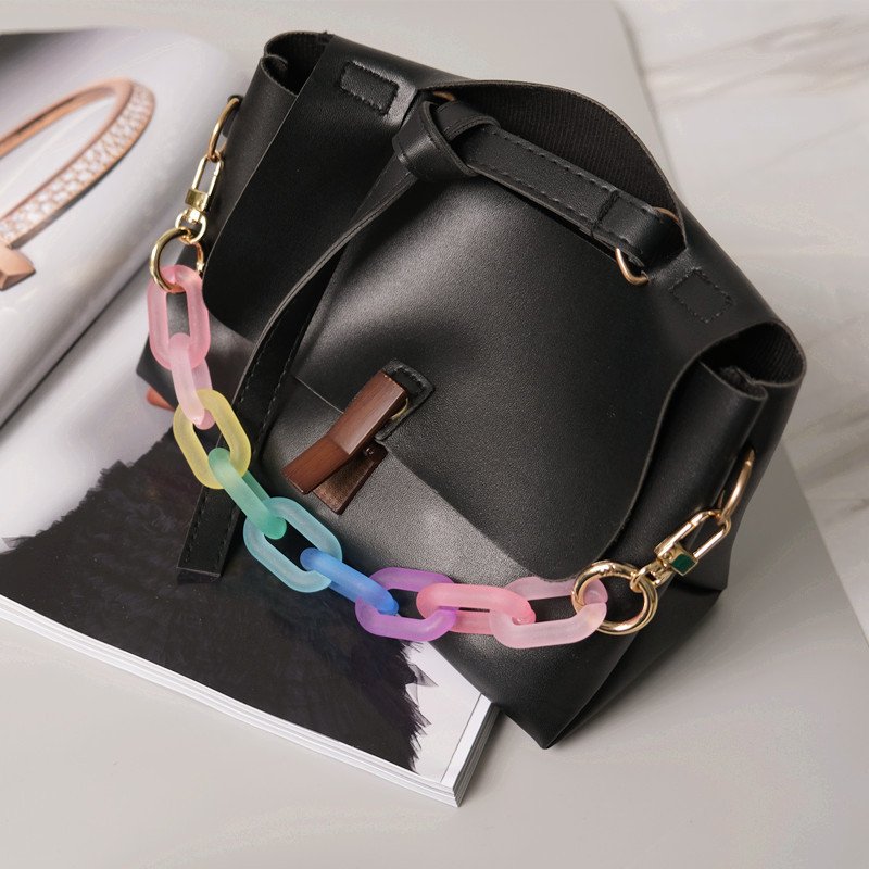 Colorful Acrylic Mobile Phone Chain Manual Detachable Phone Case Decoration Bag Chain Rainbow Acrylic Phone Strap Necklace