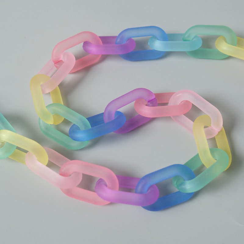 Colorful Acrylic Mobile Phone Chain Manual Detachable Phone Case Decoration Bag Chain Rainbow Acrylic Phone Strap Necklace