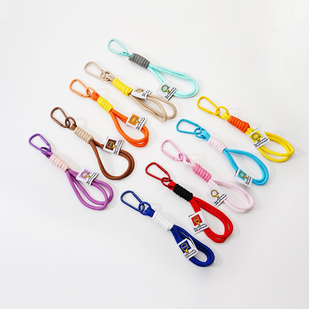 Wholesale Colorful Rope Wrist Strap Charms for Mobile Phone Bag Charm Accessories Nylon Braided Rope Key Charms