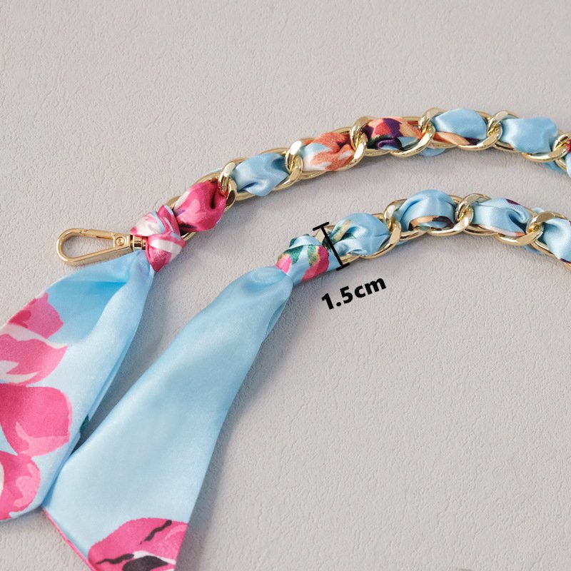 120cm Elegant Scarf Metal Bag Chain Phone Strap Luxury Crossbody Mobile Case Straps Accessories Charm Chest Bag Strap