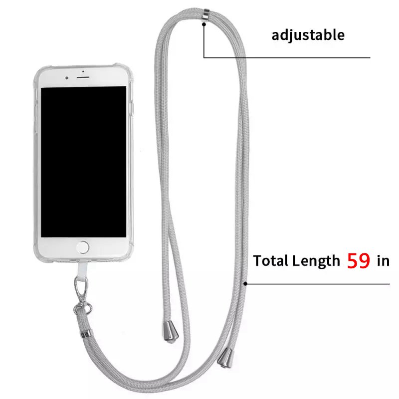 Universal Nylon Cell Phone Lanyard Safety Tether Adjustable Neck Strap with Phone Patch