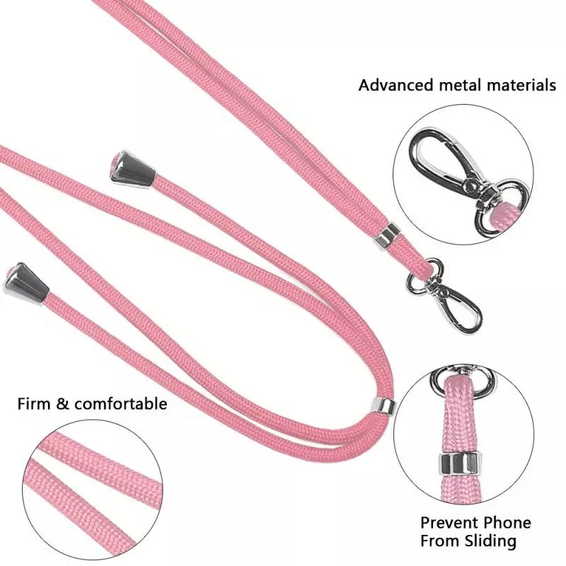 Universal Nylon Cell Phone Lanyard Safety Tether Adjustable Neck Strap with Phone Patch