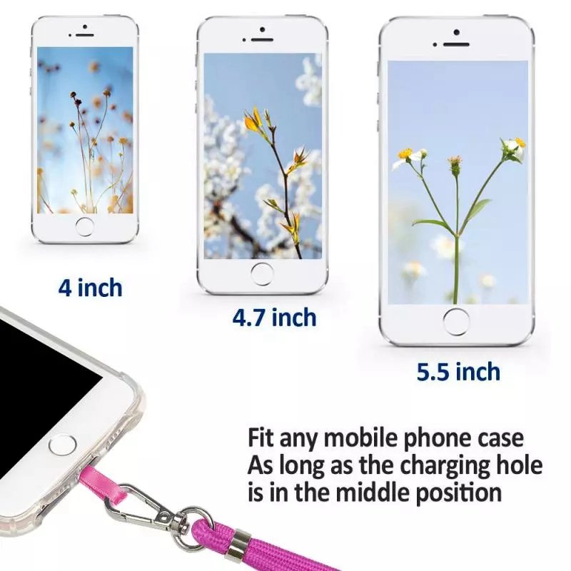 Universal Nylon Cell Phone Lanyard Safety Tether Adjustable Neck Strap with Phone Patch