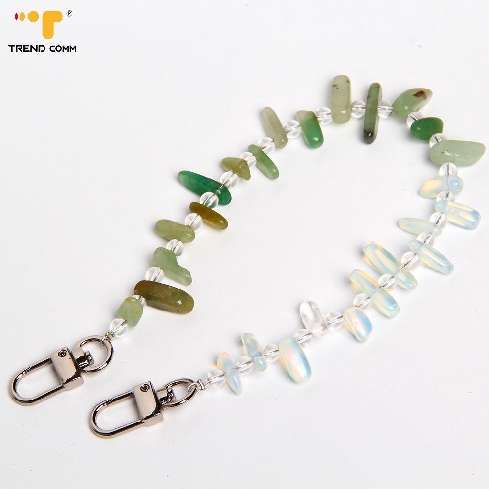 Candy-Colored Acrylic Crossbody Lanyard Mobile Phone Strap Mix Collar Clay with Lovely Beaded Charms Back Clip with Chain