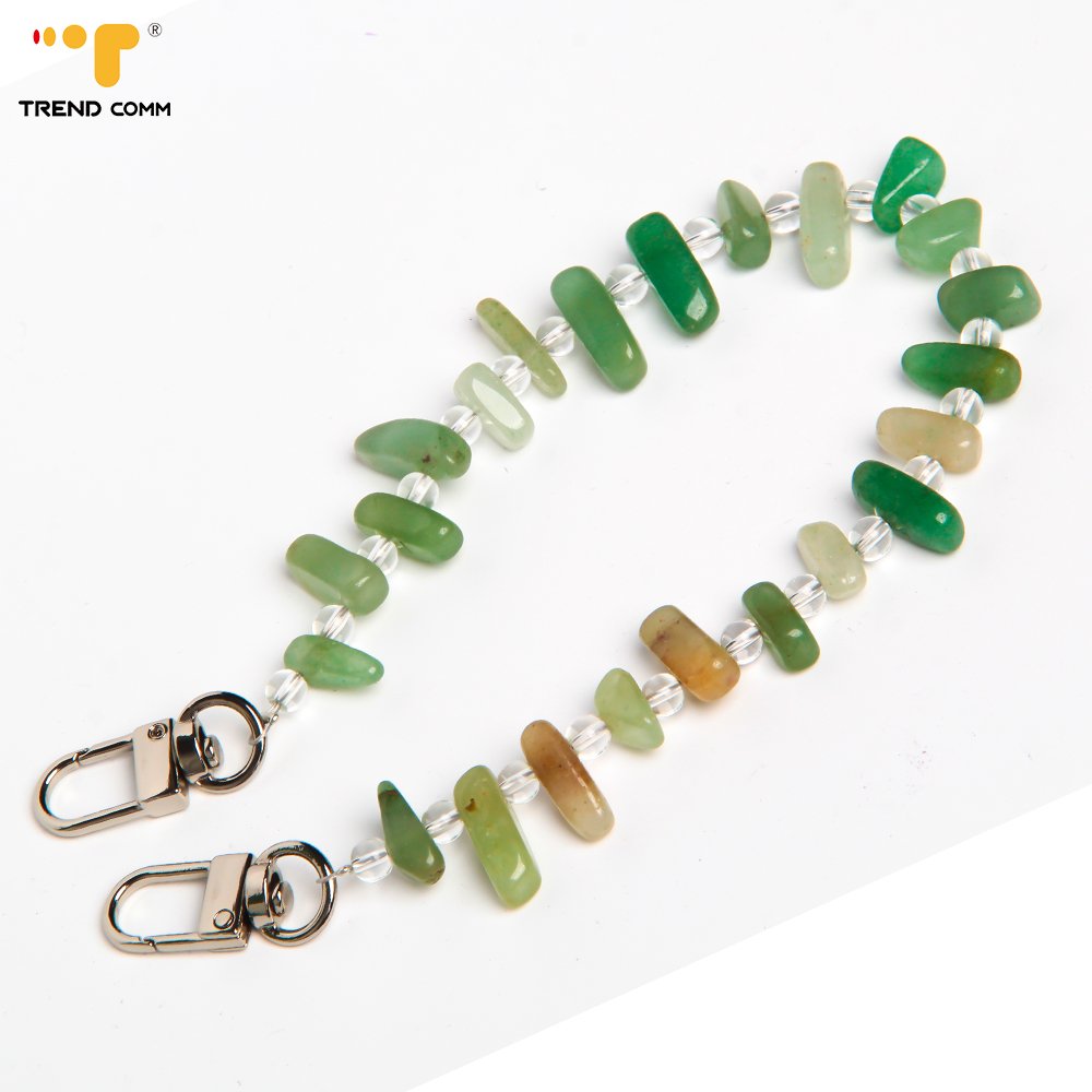 Candy-Colored Acrylic Crossbody Lanyard Mobile Phone Strap Mix Collar Clay with Lovely Beaded Charms Back Clip with Chain