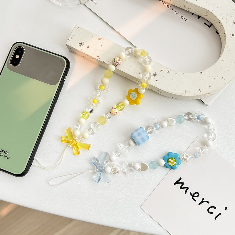 Lilangda Sweet and Cute Pink Flower Mobile Strap Phone Chains For Women Chain Phone Pendant Charm Key Anti-Lost Lanyard Jewelry
