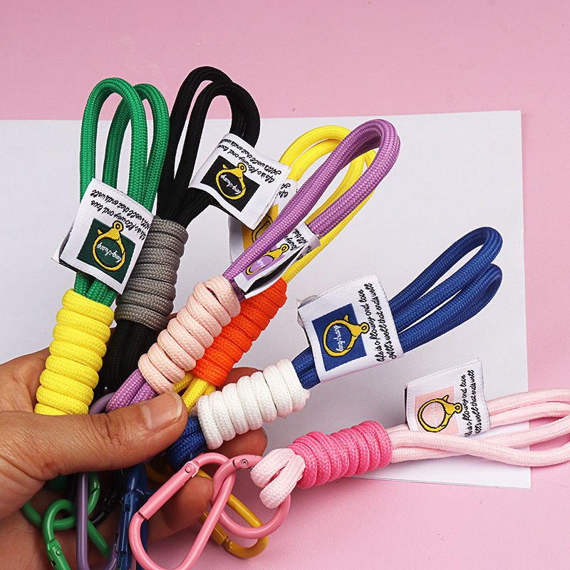Outdoor Water Cup Mobile Phone Case with Woven Nylon Rope Key Chain Pendant Ribbon Strap-for Travel and Sports