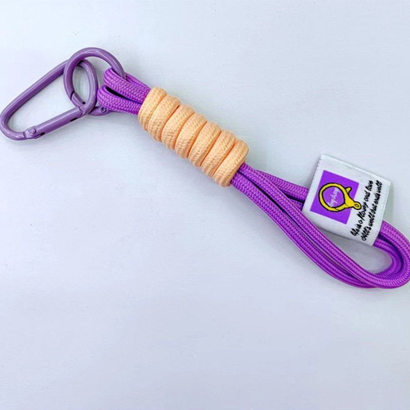 Outdoor Water Cup Mobile Phone Case with Woven Nylon Rope Key Chain Pendant Ribbon Strap-for Travel and Sports